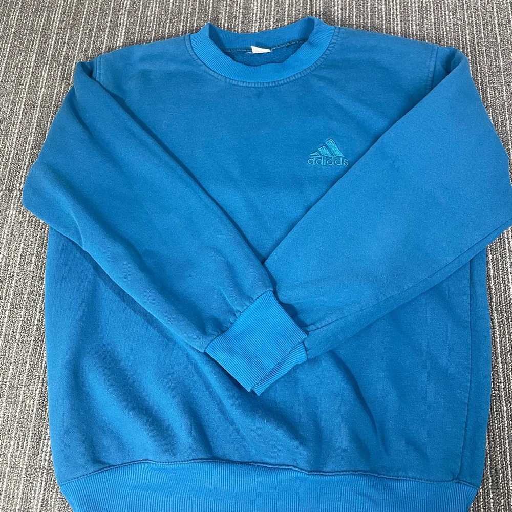 Vintage Adidas Men's Blue Sweater - Picture 3 of 6